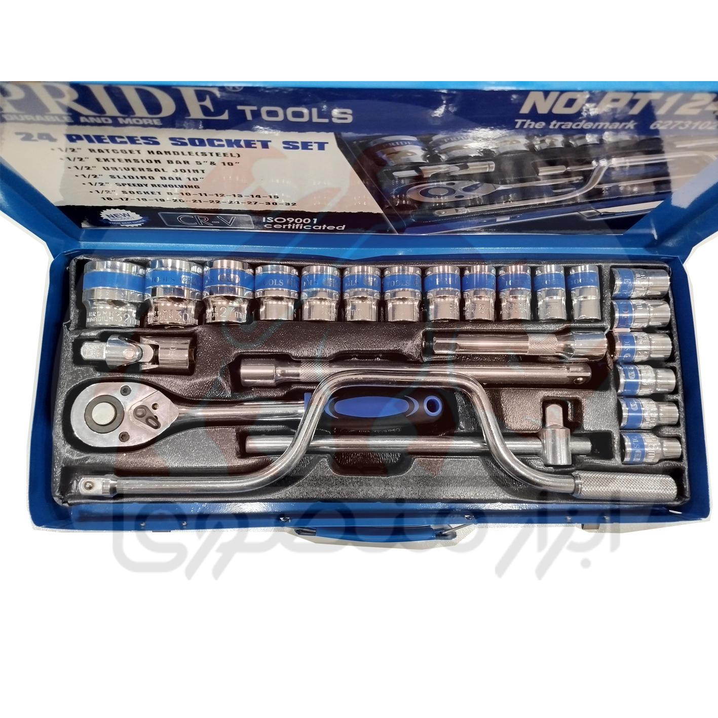 جعبه بکس پراید لیون مدل NO-PT124Y مجموعه ۲۴ پارچه درایو ۱/۲